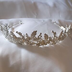 Silver Crystal Bridal Tiara Headpiece